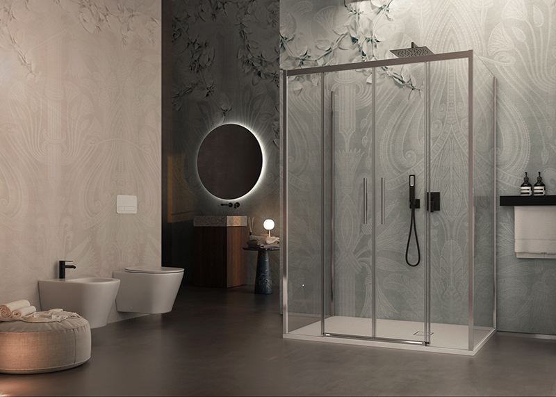 Box doccia Ega Cromo tre lati